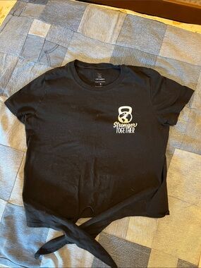 Stronger Together Women’s Black Tie-Front Tee